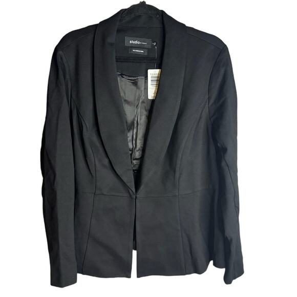 Torrid Studio Luxe black Ponte Peplum stretch Blazer jacket size 2X NWT - Picture 4 of 10